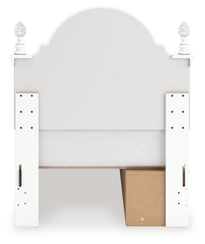 Kozlani Twin Upholstered Panel Storage Bed, Dresser, Mirror and Nightstand