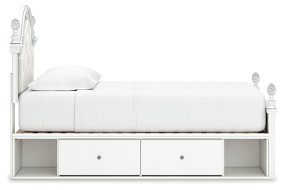 Kozlani Twin Upholstered Panel Storage Bed, Dresser and Mirror