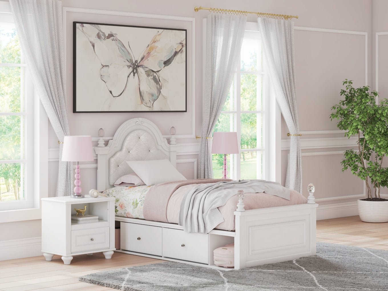 Maylilly Twin Upholstered Panel Storage Bed