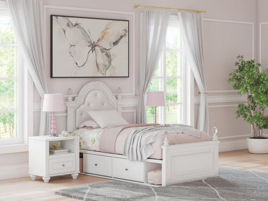 Maylilly Twin Upholstered Panel Storage Bed