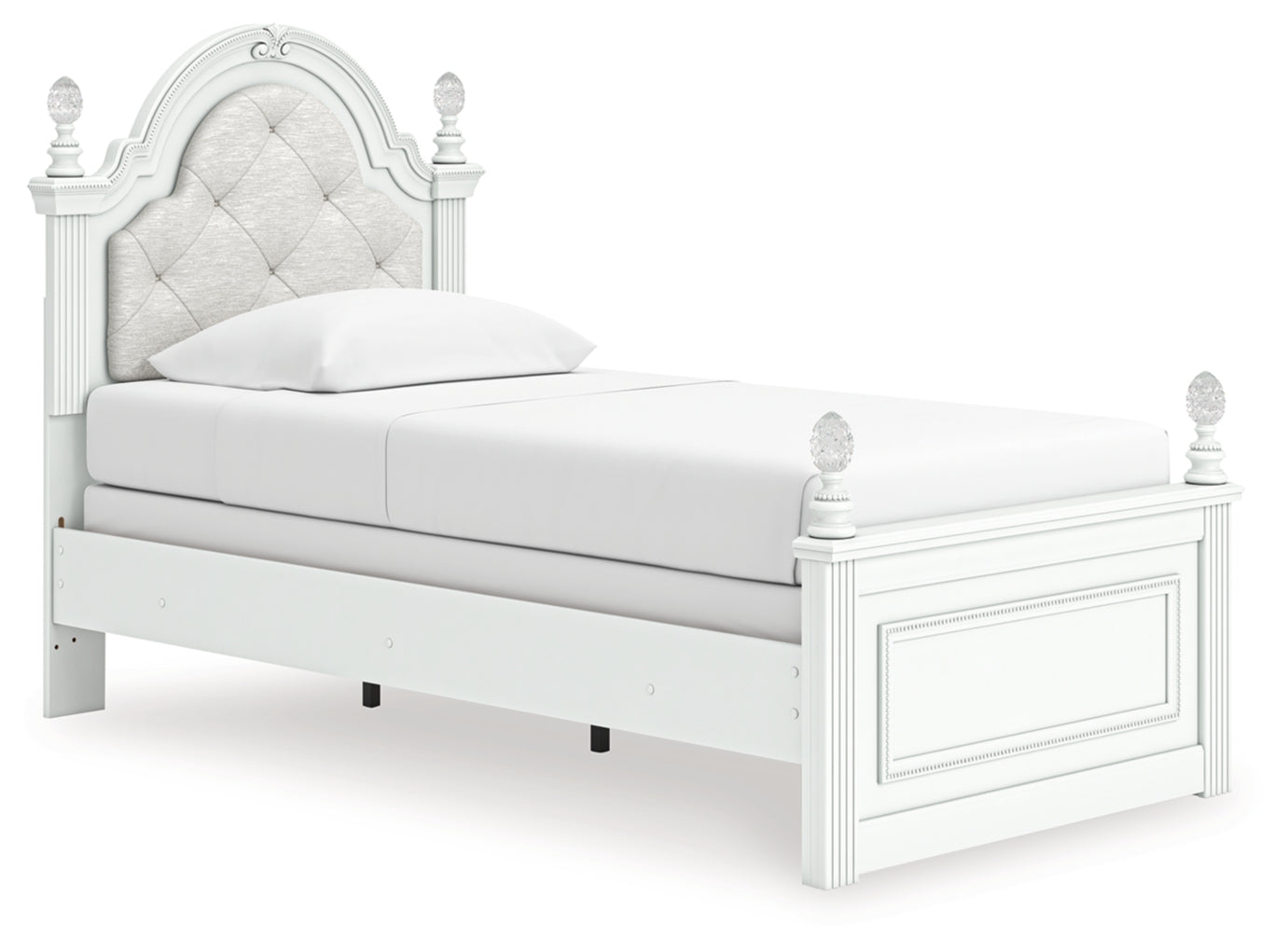 Kozlani Twin Upholstered Panel Bed, Dresser, Mirror and Nightstand