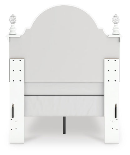 Kozlani Twin Upholstered Panel Bed, Dresser and Mirror