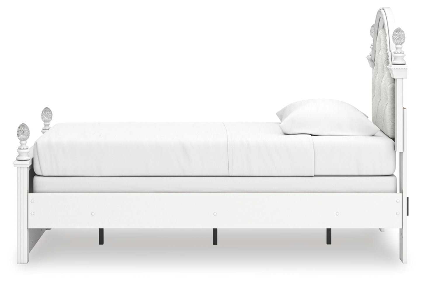 Kozlani Twin Upholstered Panel Bed, Dresser and Mirror