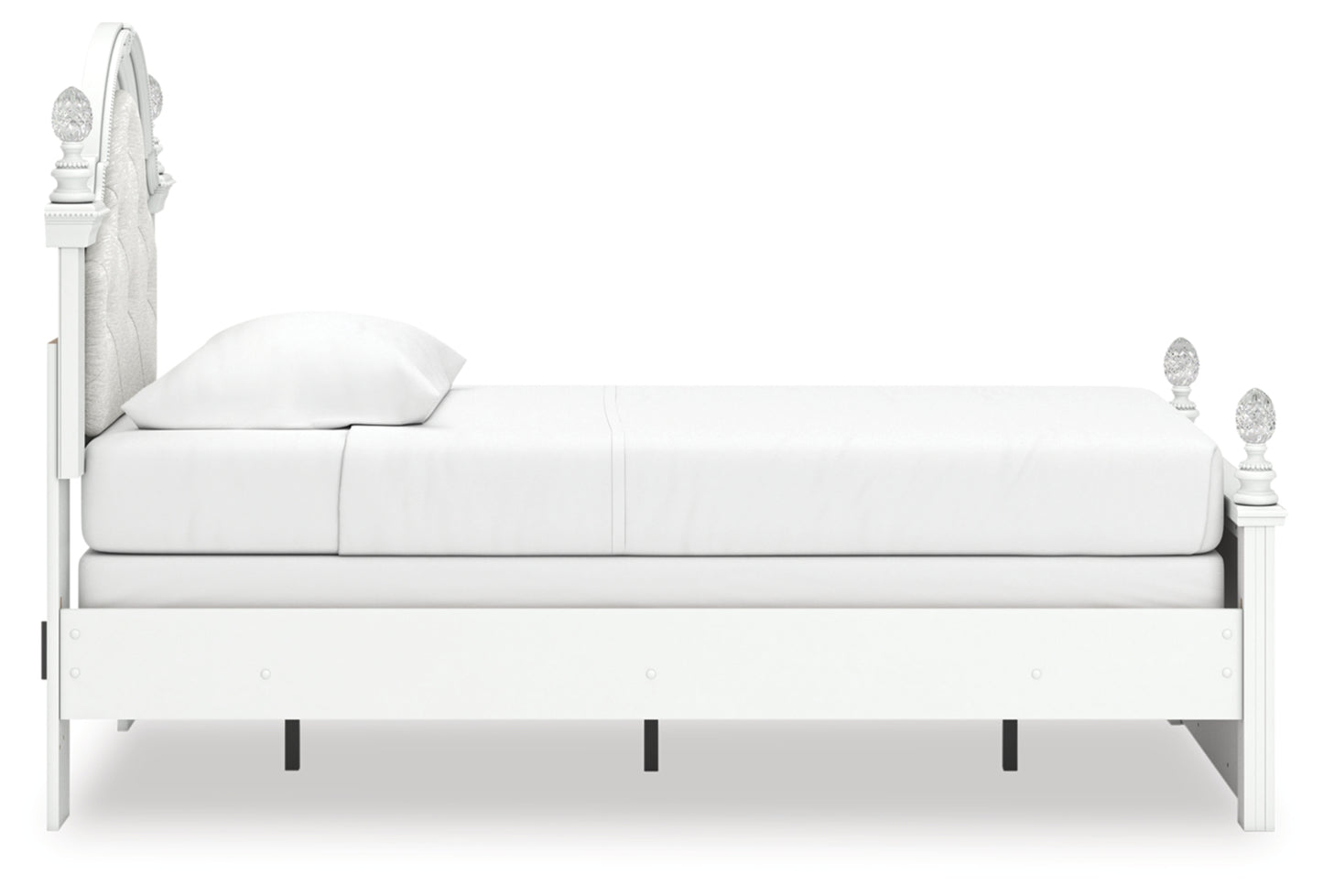 Kozlani Twin Upholstered Panel Bed, Dresser and Mirror