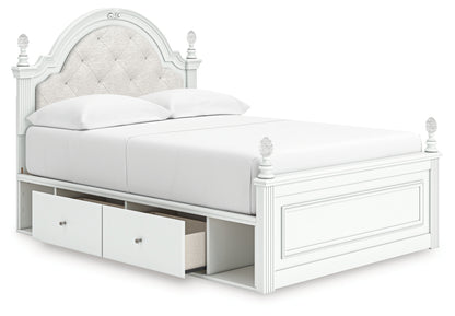 Kozlani Full Upholstered Panel Storage Bed, Dresser, Mirror and Nightstand
