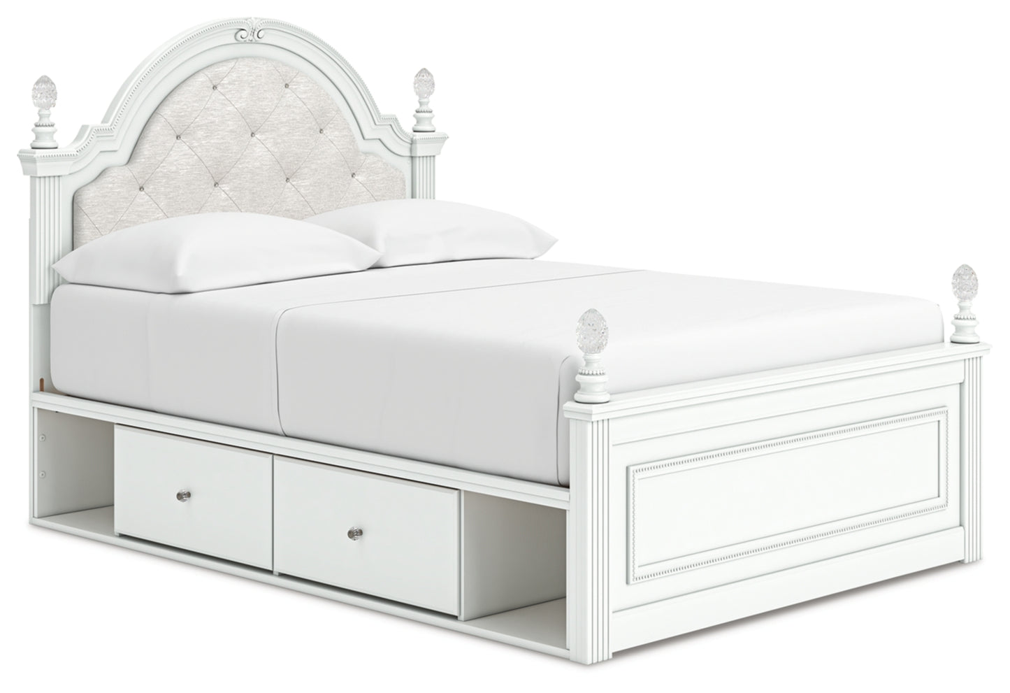 Kozlani Full Upholstered Panel Storage Bed, Dresser, Mirror and Nightstand