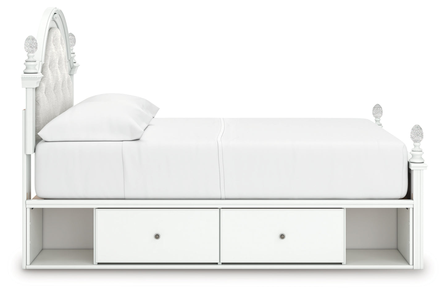 Kozlani Full Upholstered Panel Storage Bed, Dresser and Mirror