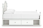 Kozlani Full Upholstered Panel Storage Bed, Dresser and Mirror