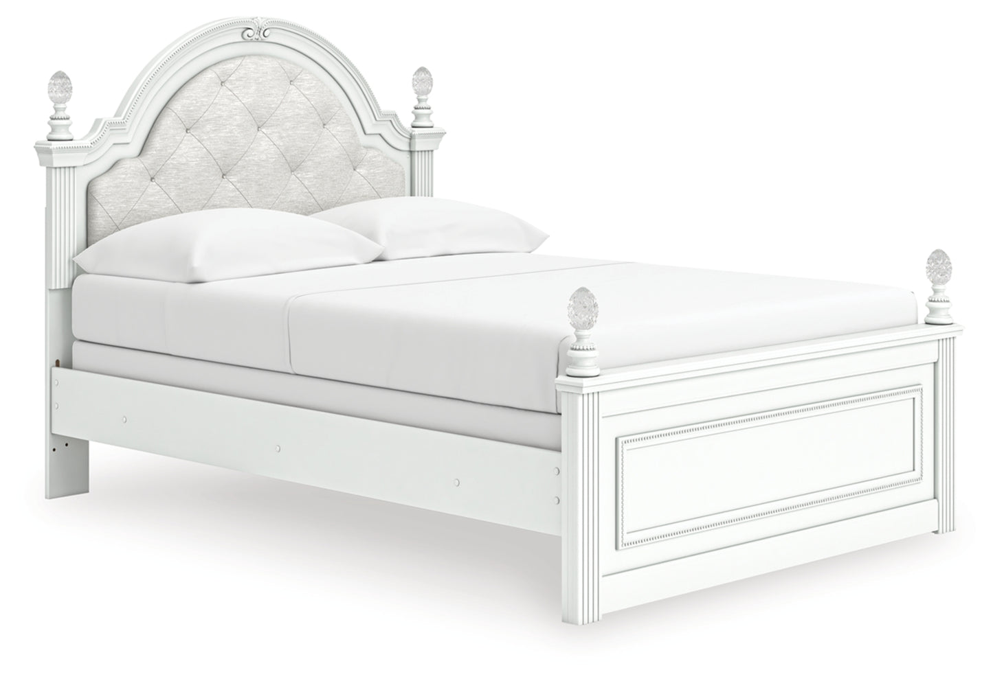 Kozlani Full Upholstered Panel Bed, Dresser, Mirror and Nightstand