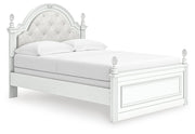 Kozlani Full Upholstered Panel Bed, Dresser and Mirror