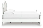 Kozlani Full Upholstered Panel Bed, Dresser, Mirror and Nightstand