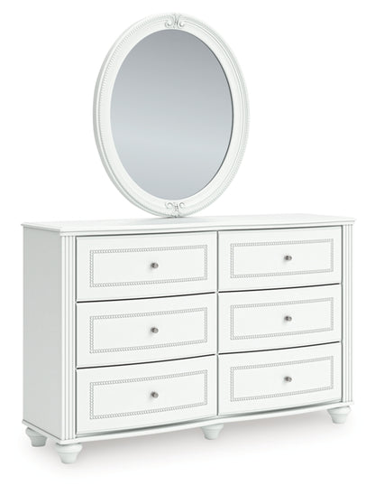 Kozlani Twin Upholstered Panel Storage Bed, Dresser, Mirror and Nightstand