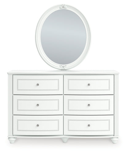 Kozlani Full Upholstered Panel Storage Bed, Dresser and Mirror