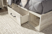 Cambeck Full Panel Bed with 2 Storage Drawers with Mirrored Dresser, Chest and Nightstand