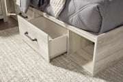 Cambeck Full Panel Bed with 2 Storage Drawers with Mirrored Dresser, Chest and Nightstand