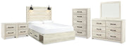 Cambeck Queen Panel Bed with Storage, Dresser, Mirror, Chest and 2 Nightstands
