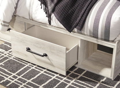 Cambeck Queen Panel Bed with 2 Storage Drawers with Mirrored Dresser, Chest and Nightstand