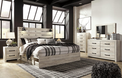 Cambeck King Panel Bed with Storage, Dresser, Mirror, Chest and 2 Nightstands