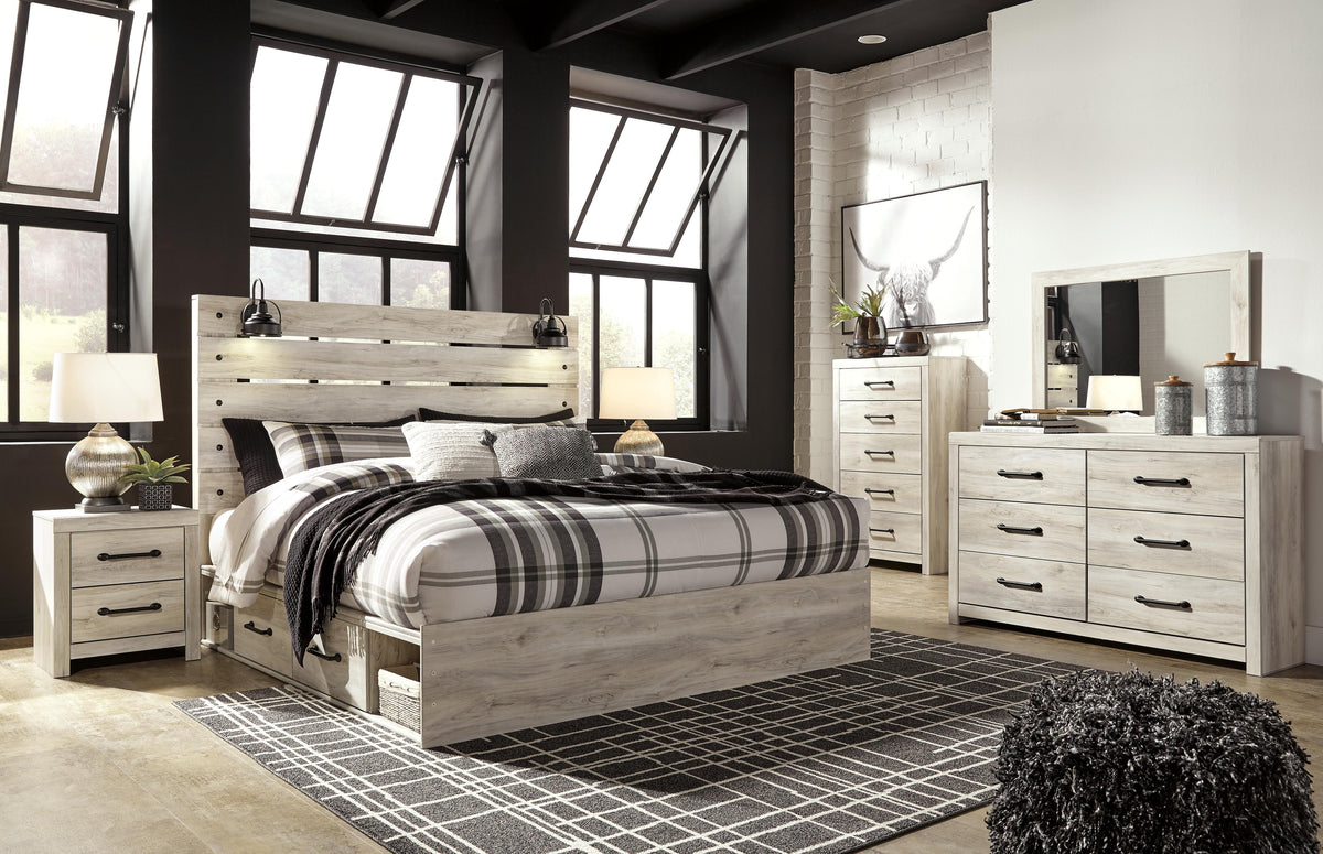 Cambeck King Panel Bed with Storage, Dresser, Mirror, Chest and 2 Nightstands