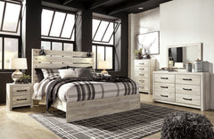 Cambeck King Panel Bed with Mirrored Dresser, Chest and Nightstand