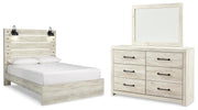 Cambeck Queen Panel Bed with Mirrored Dresser