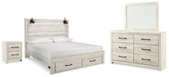 Cambeck King Panel Storage Bed, Dresser, Mirror and Nightstand