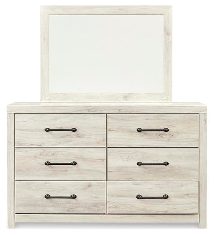 Cambeck Full Panel Bed with Mirrored Dresser