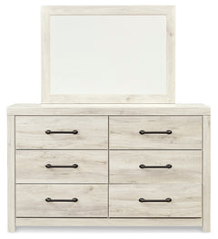 Cambeck Panel Headboard with Mirrored Dresser & Nightstand