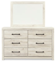 Cambeck King Panel Headboard Bed with Mirrored Dresser, Chest and Nightstand