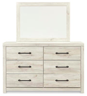 Cambeck Full Panel Bed with 2 Storage Drawers with Mirrored Dresser, Chest and Nightstand