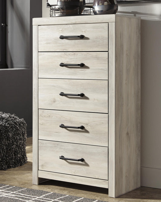 Cambeck King Panel Bed with 4 Storage Drawers with Mirrored Dresser, Chest and Nightstand