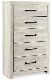 Cambeck Full Panel Bed with 2 Storage Drawers with Mirrored Dresser, Chest and Nightstand