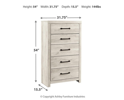 Cambeck Full Panel Bed with 2 Storage Drawers with Mirrored Dresser, Chest and Nightstand