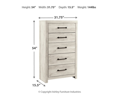 Cambeck King Panel Bed with 2 Storage Drawers with Mirrored Dresser and Chest