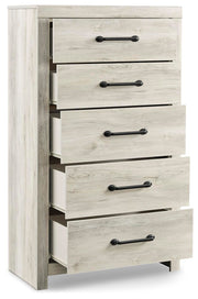 Cambeck King Panel Bed with 2 Storage Drawers with Mirrored Dresser, Chest and Nightstand