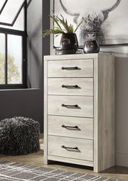 Cambeck King Panel Bed with 2 Storage Drawers with Mirrored Dresser, Chest and Nightstand