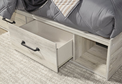 Cambeck Full Panel Bed with 4 Storage Drawers with Mirrored Dresser