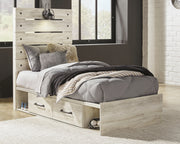 Cambeck Twin Panel Bed with 2 Storage Drawers with Mirrored Dresser