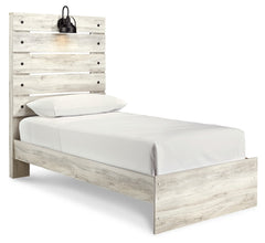 Cambeck Twin Panel Bed with Mirrored Dresser and Nightstand