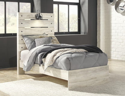 Cambeck Twin Panel Bed with Mirrored Dresser