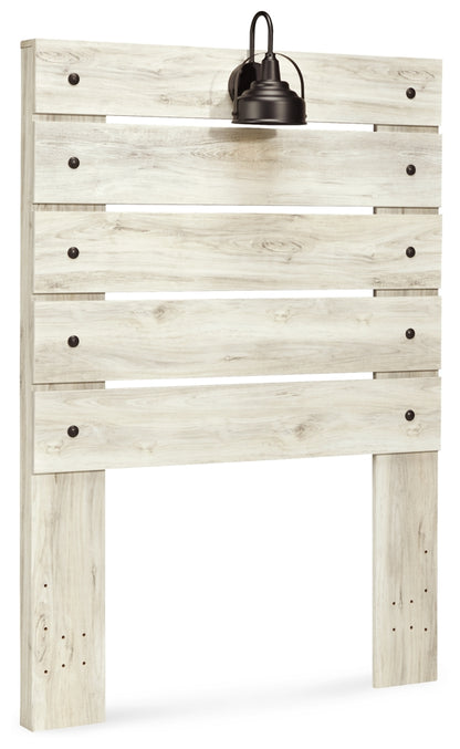 Cambeck Twin Panel Headboard Bed with Mirrored Dresser, Chest and Nightstand