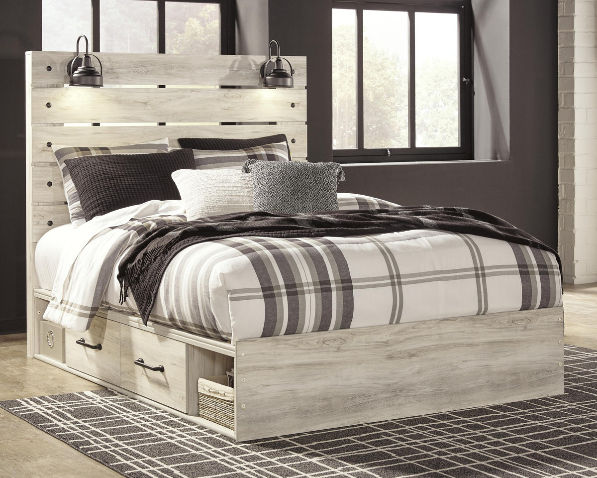 Cambeck Queen Panel Bed with Storage, Chest and Nightstand