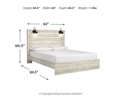 Cambeck Queen Panel Bed with Mirrored Dresser and Nightstand