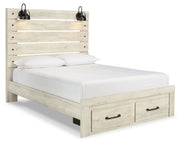 Cambeck Queen Panel Bed with 2 Storage Drawers with Mirrored Dresser, Chest and Nightstand