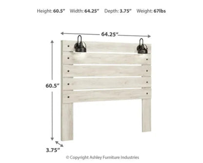 Cambeck Panel Headboard with Mirrored Dresser & Nightstand