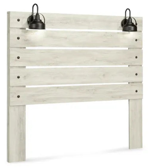 Cambeck Panel Headboard with Mirrored Dresser & Nightstand