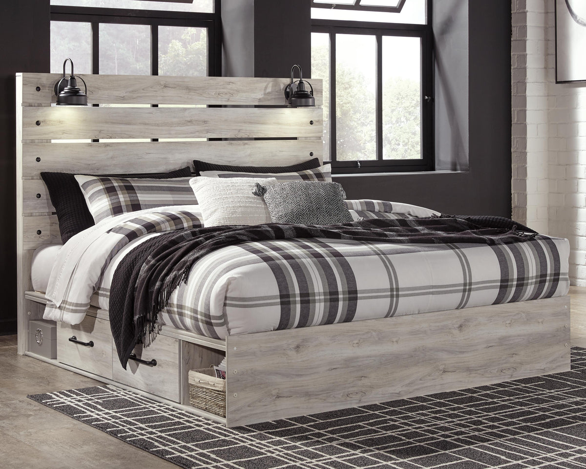 Cambeck King Panel Bed with Storage, Chest and Nightstand