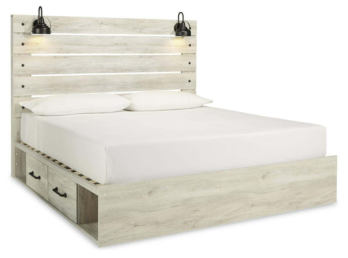 Cambeck King Panel Bed with Storage, Chest and Nightstand