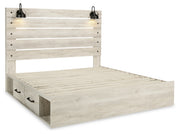 Cambeck King Panel Bed with 4 Storage Drawers