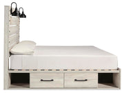 Cambeck Queen Panel Bed with 4 Storage Drawers with Mirrored Dresser and Chest